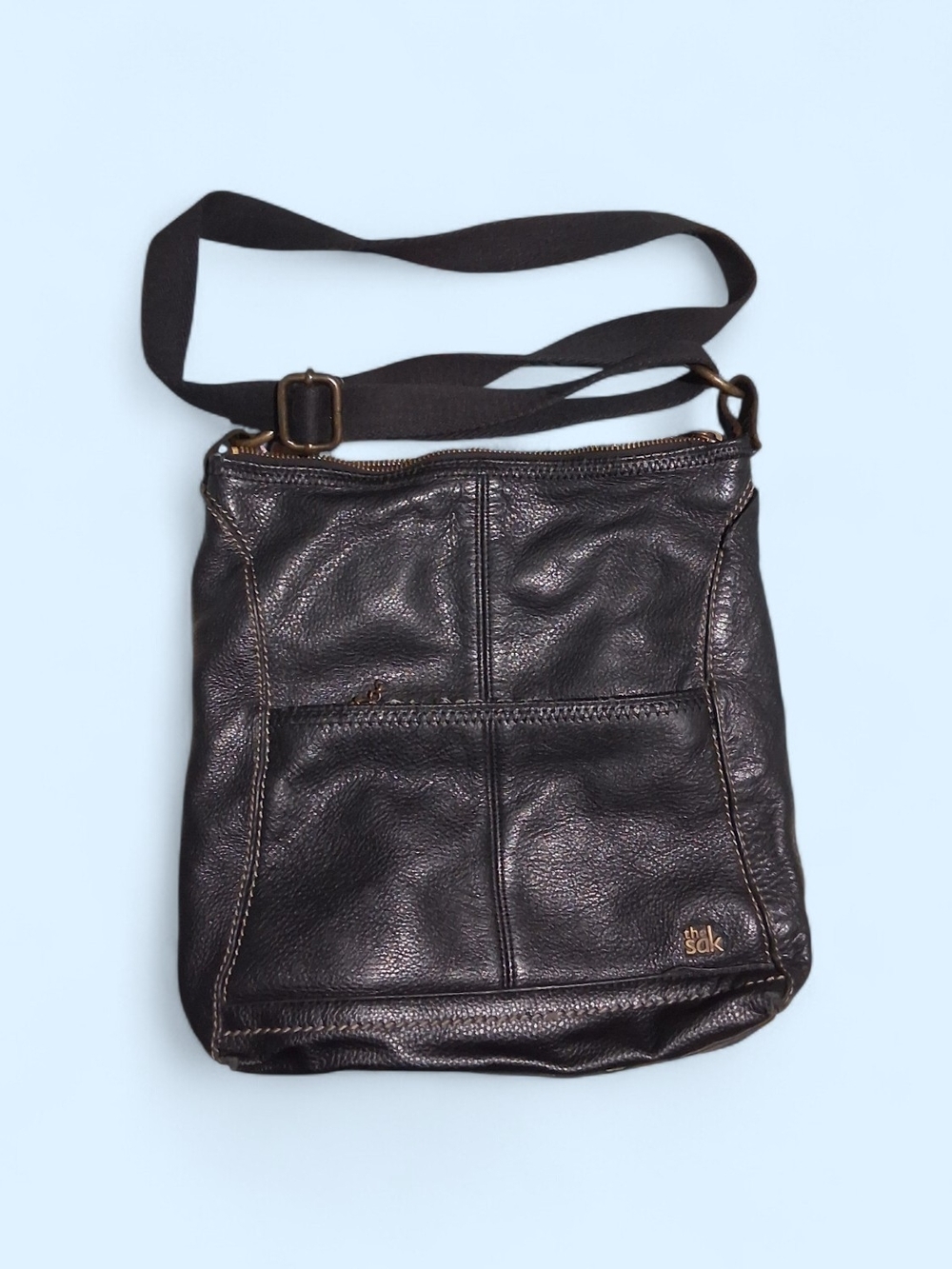 The Sak Leather Crossbody Shoulder Bag - Black